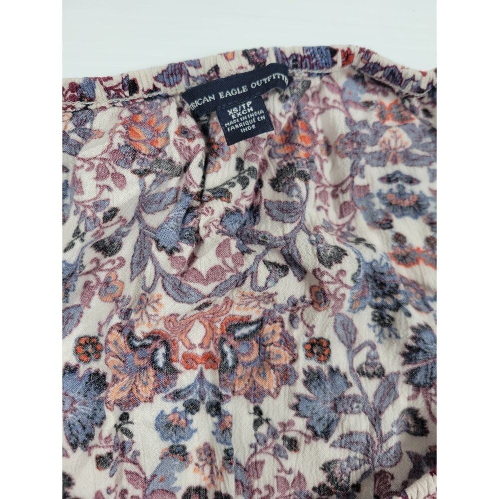 American Eagle Paisley Live Your Life Bohemian Style Floral Romper Womens XS - Picture 3 of 12